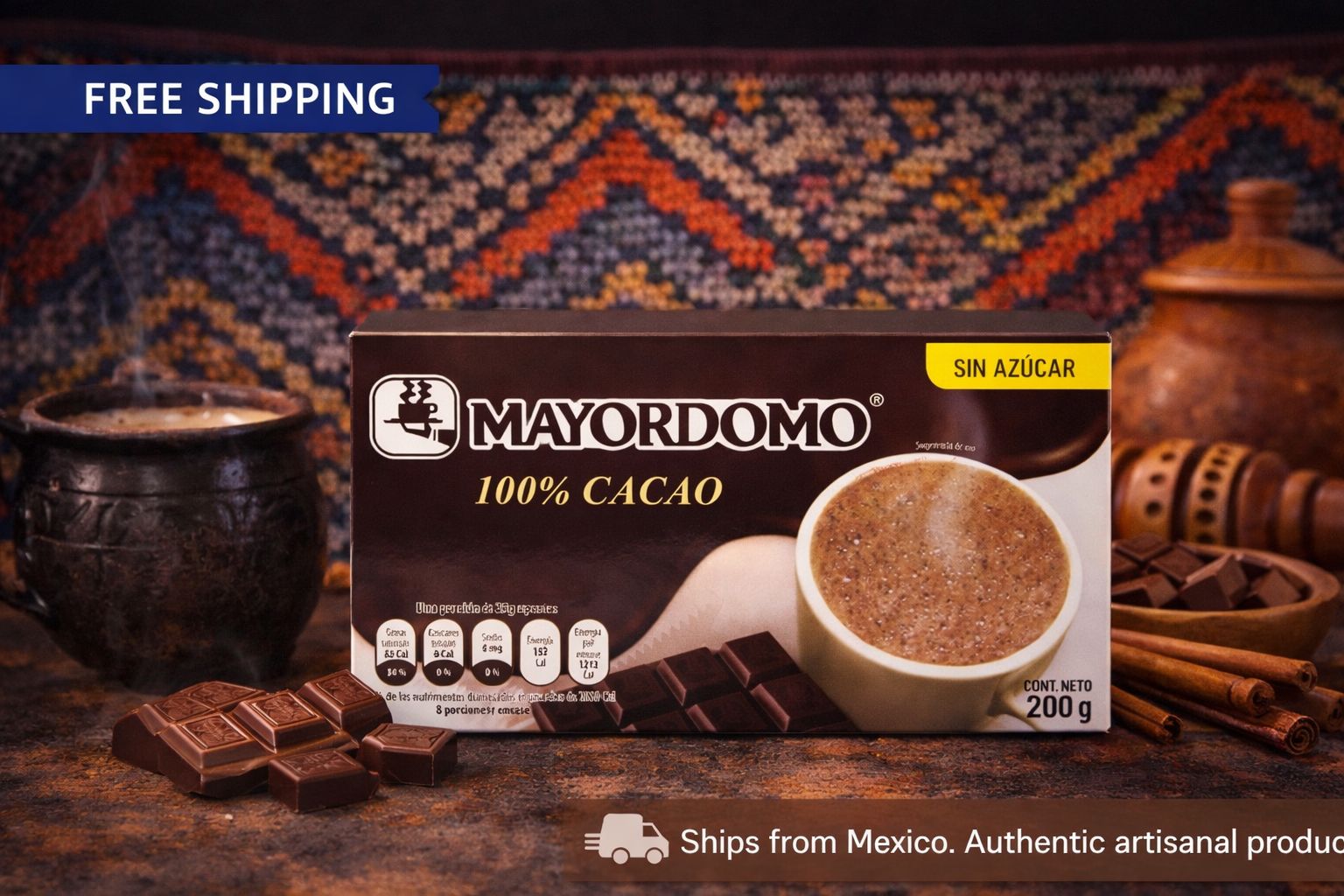 Oaxacan 100% Pure Cacao Chocolate Trio – No Sugar Added