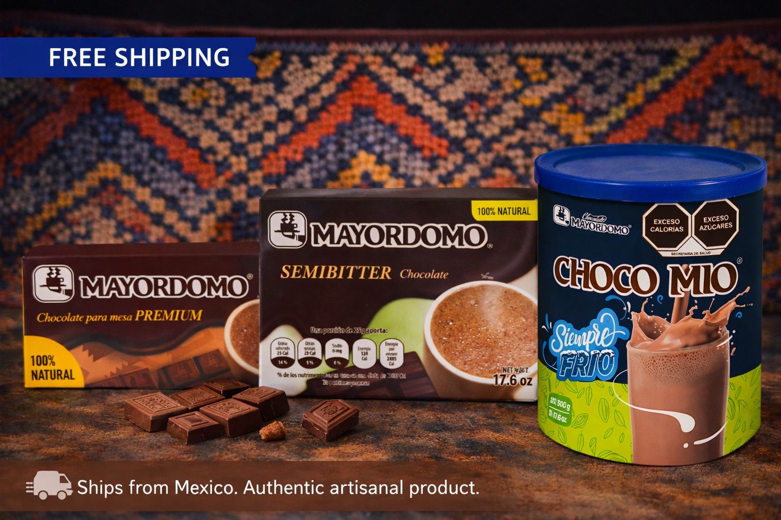 Oaxacan Chocolate Essentials Trio – Premium, Semi-Sweet & ChocoMío